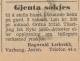 Ragnvald s?ker etter tenestejente p?a garden i 1949
